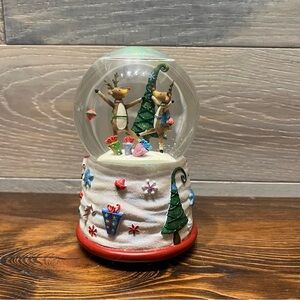 San Francisco Music Box Company Water Globe Reindeer Juggling Debra Jordan Bryan